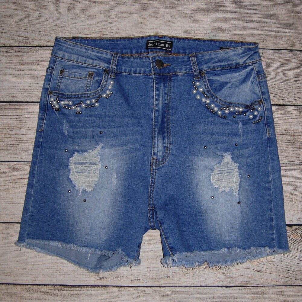 American Bazi Embellished Denim Shorts 1X
